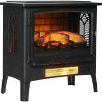 Duraflame Electric Infrared Quartz Fireplace Stove with 3D Flame Effect Black - Image 2