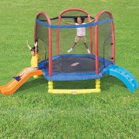 Little Tikes 7' Climb 'n Slide Trampoline with Enclosure - Image 3