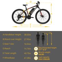 Totem Victor2.0 350 W Mountain Electric Bicycle 26 in., 36V 10.4Ah Removable Battery, Shimano 21-Speed Gears for Adults, Adjustable Stem Upgrade, - Image 2