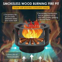 STBoo Smokeless Fire Pits for Outside with Portable Carrying Storage Bag, 20x14 inch Firepits Outdoor Wood Burning, Low Smoke Outdoor Fireplace for - Image 5