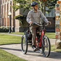 Schwinn Meridian Adult Tricycle Bike Mens and Womens Three Wheel Beach Cruiser 26-inch Wheels Low Step-Through Frame Wide Seat Rear Folding Basket Sin - Image 5