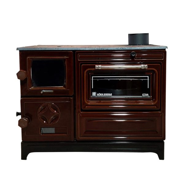 Stepnext Cast Iron Stove with Oven | Cast Iron Fireplace | Baking Stove Cooker Stove Warming Stove | Tiny House Stove Cabin Stove (Brown Cast Iron Coo