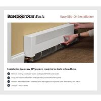 Baseboarders BC001-72 Basic Series 6 ft. Galvanized Steel Easy Slip-On Baseboard Heater Cover in White - Image 8