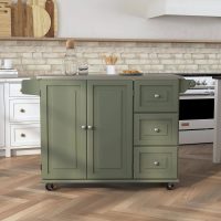 White Stainless Top Kitchen Cart - Liberty - Image 6